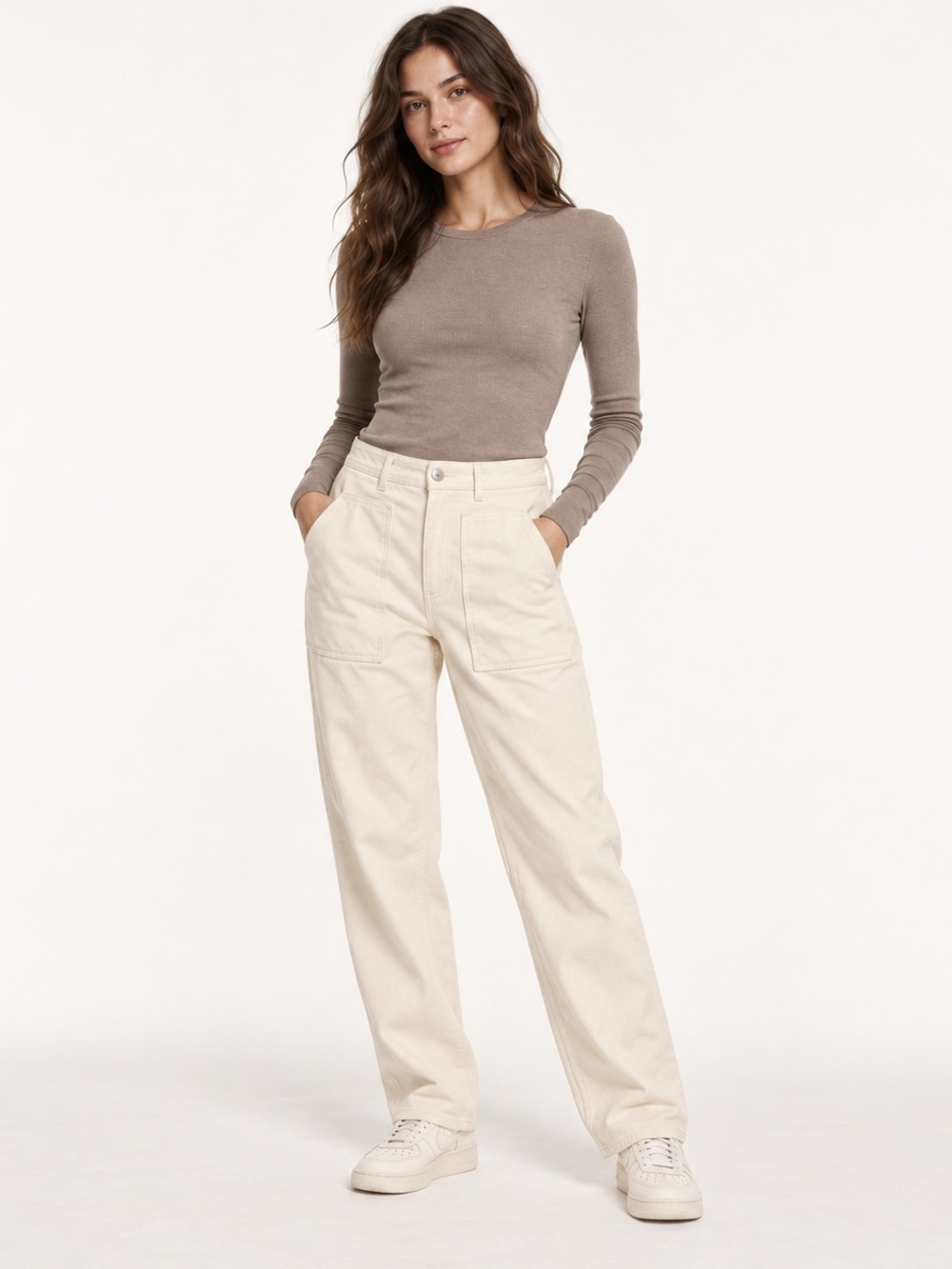 Aritzia Wilfred Free Modern Utility Pants Light Birch Size 4